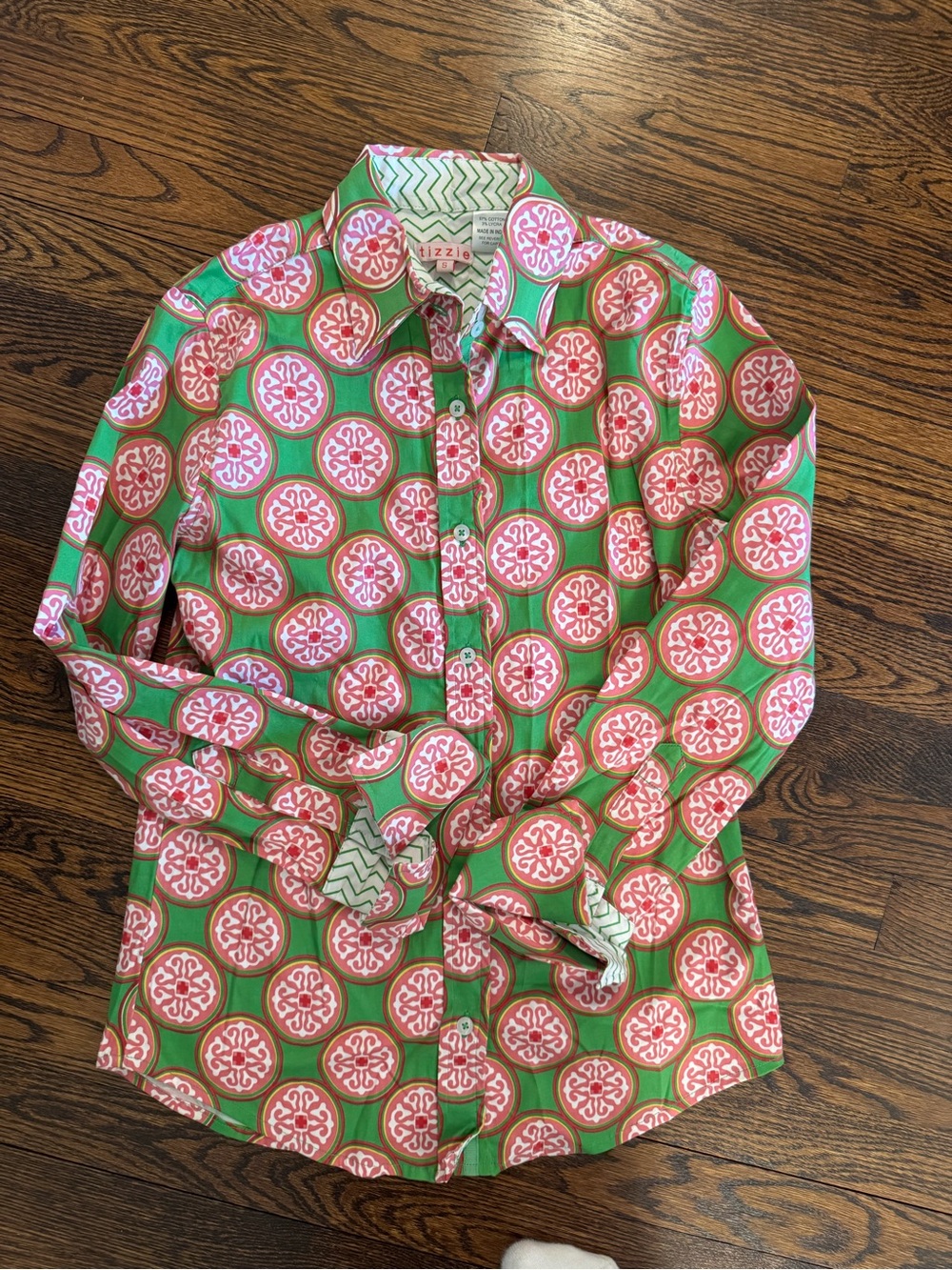 Stizzoli Pink & Green Geometric Medallion Button-Down Shirt